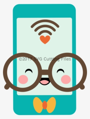 Png Royalty Free Download Nerdy Smart Phone - Phone Kawaii Clip Art