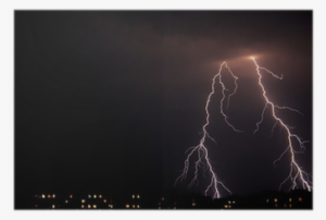 Lightning A Thunder-storm, Nightly Cloudy Sky Poster - Lightning
