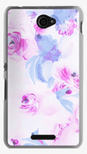 Bright Purple Pastel Watercolor Flowers - Mobile Phone Case