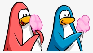 Cotton Candy Two Penguins Eating Issue - Club Penguin Penguin Eating