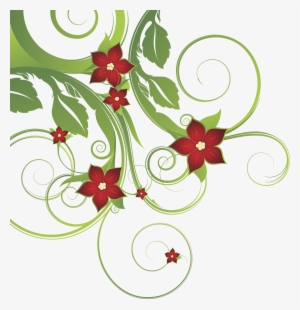 Floral Vector Png, Floral Vector, Floral Png, Flower - Floral Swirl Black Photo Folded Notes