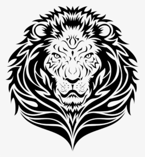 Lion Tattoo Clipart Outline - Lion Face Black And White Png