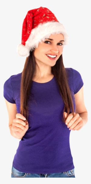 Download Christmas Santa Hat Woman Png Image - Christmas Day