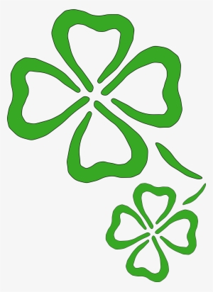 Clipart Shamrock - Two Four Leaf Clovers