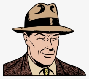Mafia Drawing Gangster Hat Fedora - Clipart Man In Hat