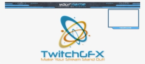 Cool Looking Grey-blue Free Twitch Overlay With Top - Best Stream Overlay Twitch Free