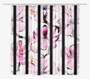 Watercolor Spring Floral Shower Curtain - Curtain