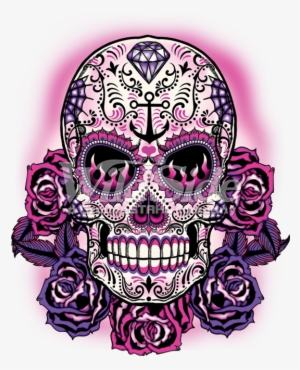Pink Sugar Skull - Pink And Purple Sugar Skull