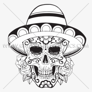 Kettlebell Vector Sugar Skull - Sugar Skull Clipart Black And White
