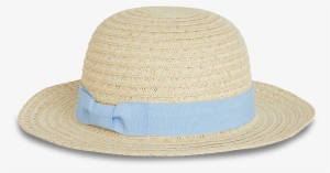 Straw Hat With Bow Beige - Straw Hat