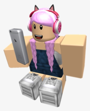 Girl Sitting Down Roblox Girl With Phone Transparent Png