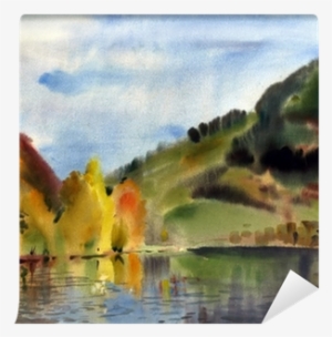 Autumn Landscape Painted By Watercolor Wall Mural • - やさしいギターソロ 歌って弾ける 日本のうたギター曲集 / ドレミ楽譜出版社