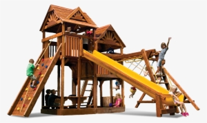 King Kong Clubhouse Pkg Iii Loaded W/ Wood Roofs - Playground