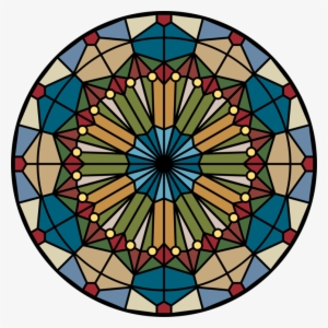 Drawing Building Stained Glass Church - Stained Glass Round Windows Clipart