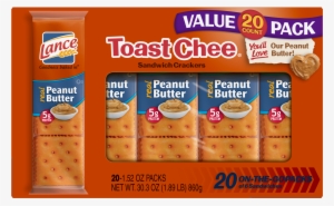 Lance Sandwich Crackers, Toastchee Peanut Butter, 20-count