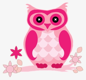 Bird Floral Flowers Flying Owl Pink Floral - Pink Owl