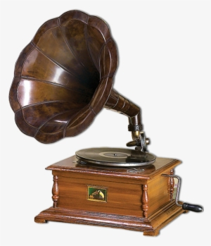 Phonograph - Benzara Wood And Metal Gramophone