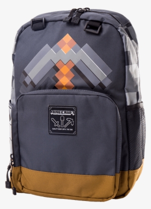 Minecraft Backpack Pickaxe Adventure Grey