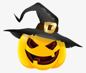Halloween Witch Hat Clipart - Pumpkin With Witch Hat