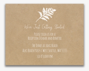 Fern Wedding Reception Insert Card Kraft Paper - Envelope