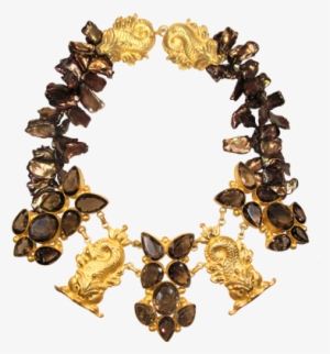 Smokey Topaz And Pearl Necklace