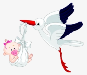 Stork With Baby Cartoon Bird Images - Baby Carrying Bird