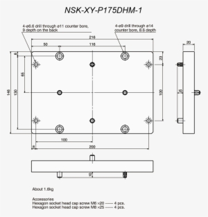 nsk xy p175dhm 1 combining bracket - diagram