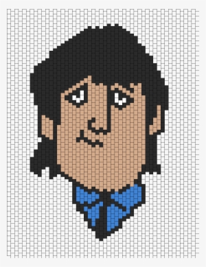 John Lennon From The Beatles Cartoon Bead Pattern - Beatles Cartoon Perler Beads