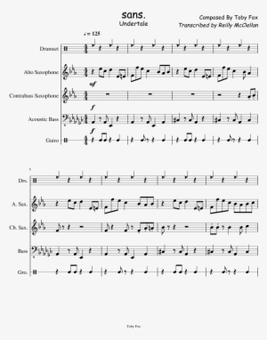 Sheet Music Composed By Composed By Toby Fox Transcribed - Alto Saxophone Epic Sax Sheet Music