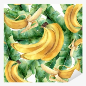 Watercolor Banana Tropical Pattern - Watercolor Painting