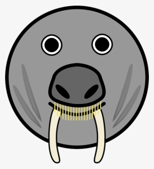 Elephant Seal, Seal, Horns, Fang Teeth, Fangs, Animal - Animal Faces Cartoon
