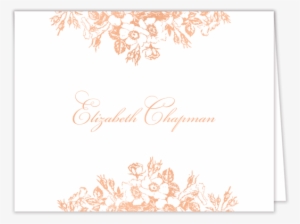 Bouquet Border Foil Pressed Folded Note - Wedding Invitation