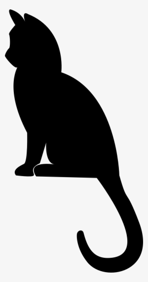 Cat Silhouette Clip Art Sitting Cat Silhouette Black - Kitten ...