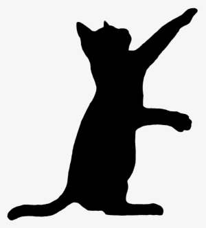 Cat Playing Silhouette - Black Cat Tattoo Men