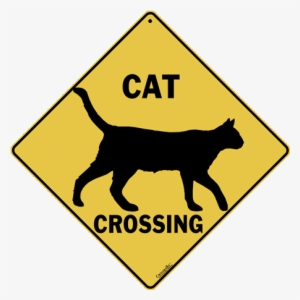 Cat Silhouette Crossing Sign - Dinosaur Crossing Sign Printable