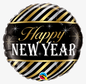 Qualatex 18 Inch Foil Mylar Happy New Year Diagonal - Festive Happy New Year 2017 Assorted Mylar Balloons