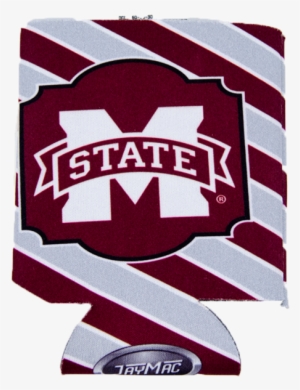 Diagonal Stripes Banner M Coozie - Mississippi State University