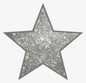 Star Silver Glitter Starstickers - Filled Star Png