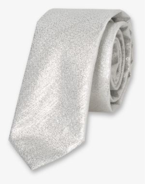 Silver Silk Glitter Tie - Cravate Argentée