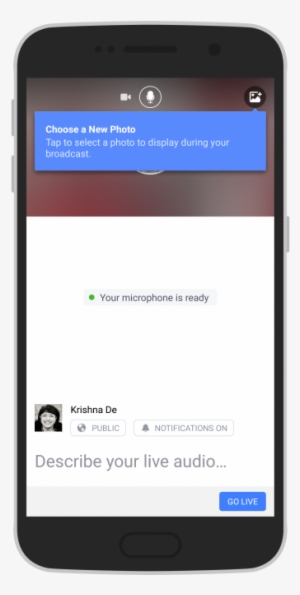 Facebook Live Audio On Android Select A Photo To Accompany - Facebook Live
