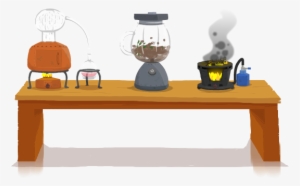 Want To Make Magic Potions - Potions On Table Cartoon