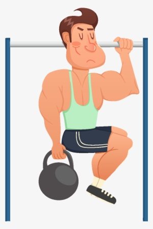 Hand Drawn Character Weightlifting Elements - Cartoon