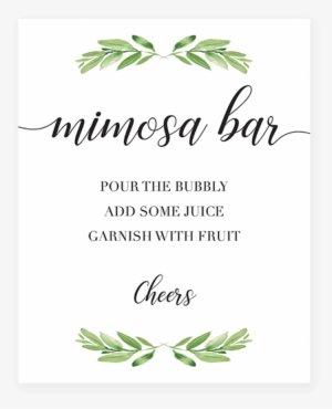 Printable Mimosa Bar Table Sign For Greenery Themed - Favors Please Take One Sign
