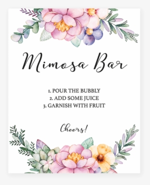 Pink Purple Flower Mimosa Bar Printable By Littlesizzle