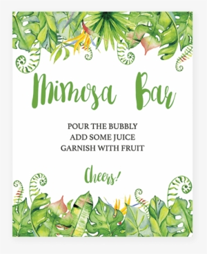 Hawaiian Shower Mimosa Bar Sign Printable By Littlesizzle - Baby Shower