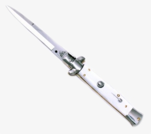 White Switchblade Vers Two - Switchblade Knife