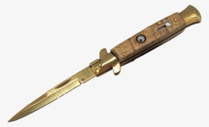 Wholesale Gold Stiletto Switchblade Knife With Natural - Switchblade