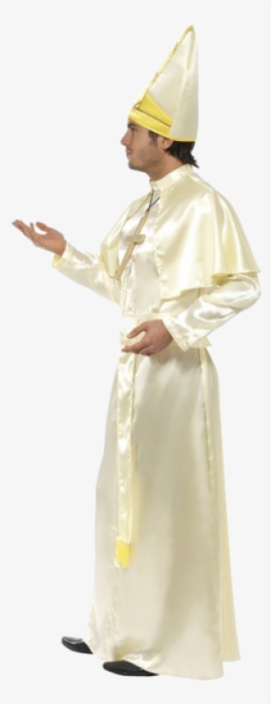 Pope Hat Png Download - Pope Costume Cream Robe Sash Hat Necklace