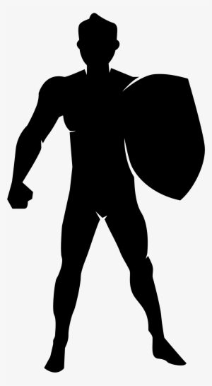 Picture Free Library With Shield Silhouette Big Image - Man With Shield Silhouette