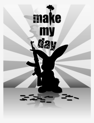 Free Vector Liakad Rabbit Gun Clip Art - Rabbit With Gun Png
